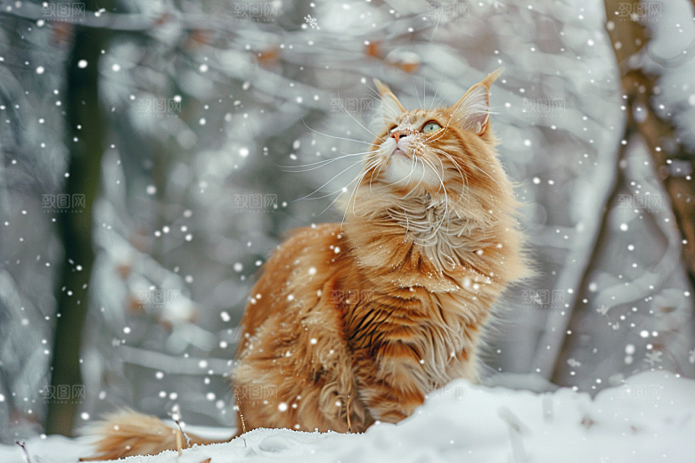 缅因猫可爱陪伴摄影图