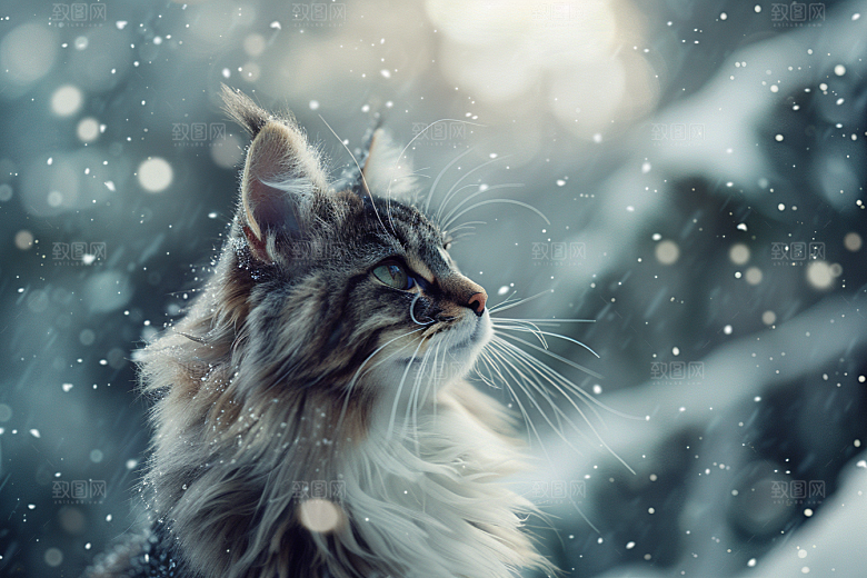 缅因猫长毛猫小动物摄影图