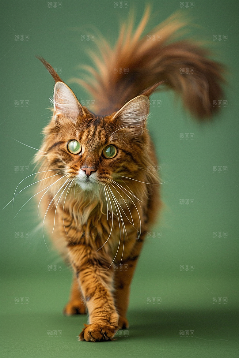 缅因猫高清长毛猫摄影图