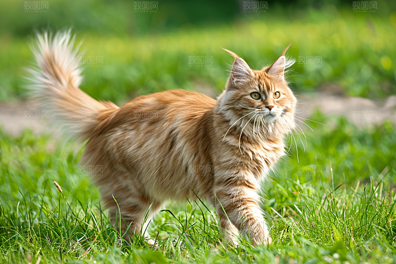 缅因猫宠物猫可爱摄影图