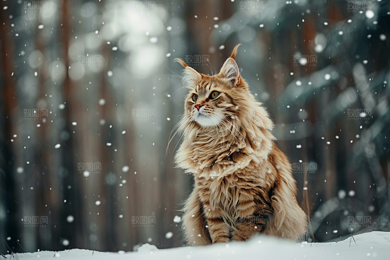 缅因猫家居生活高清摄影图
