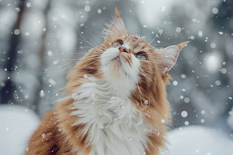 缅因猫宠物猫长毛猫摄影图