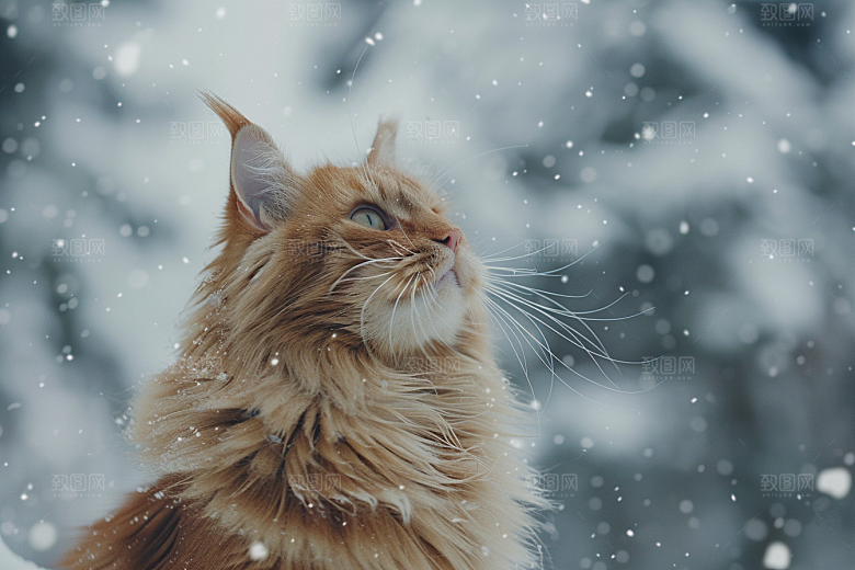 缅因猫高清毛茸茸摄影图