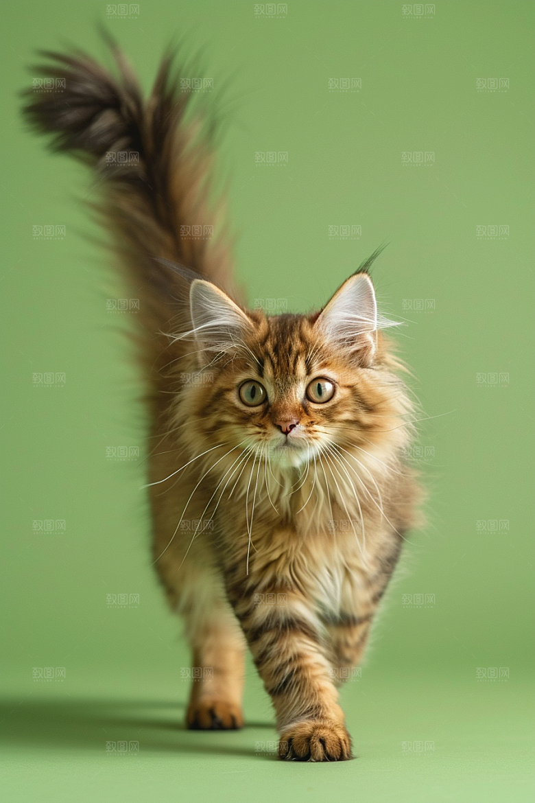 缅因猫可爱毛茸茸摄影图