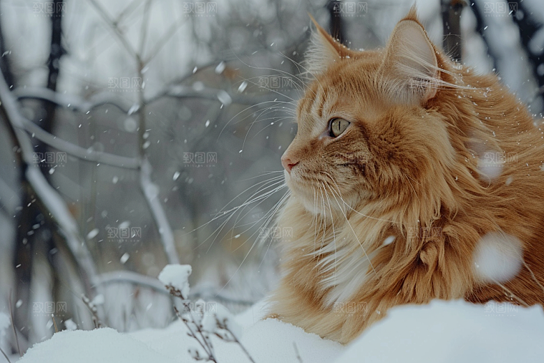 缅因猫高清小动物摄影图