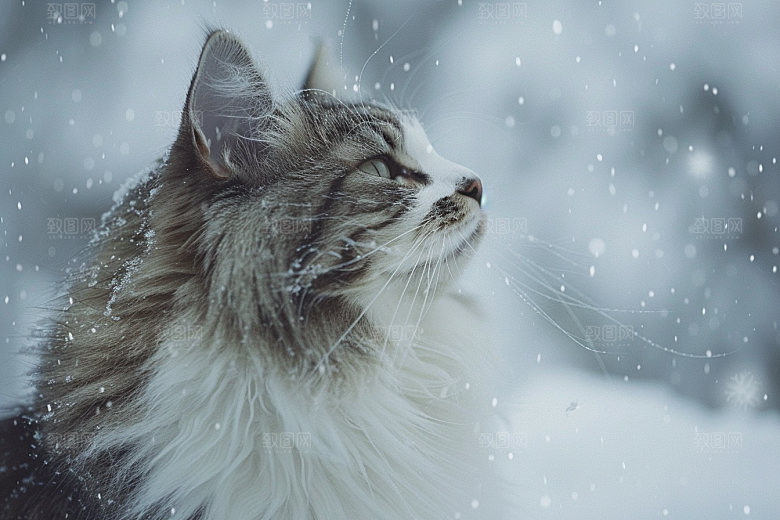 缅因猫宠物猫可爱摄影图