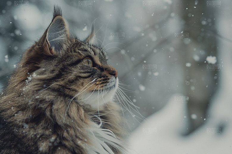 缅因猫长毛猫养宠摄影图