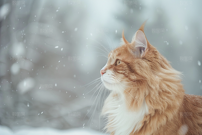 缅因猫可爱小动物摄影图
