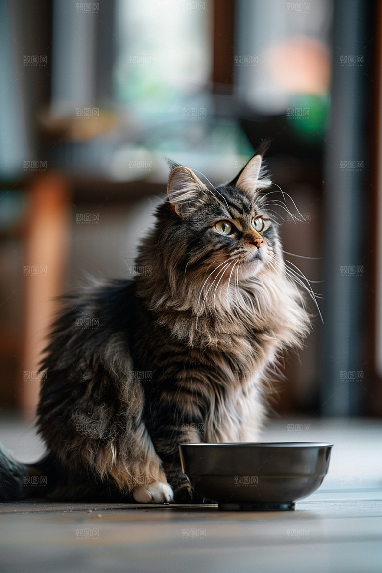 缅因猫毛茸茸高清摄影图