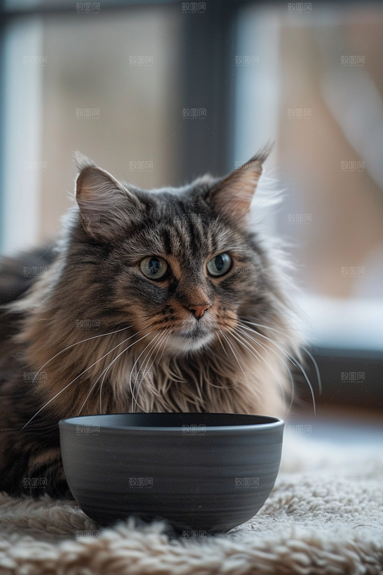 缅因猫养宠小动物摄影图