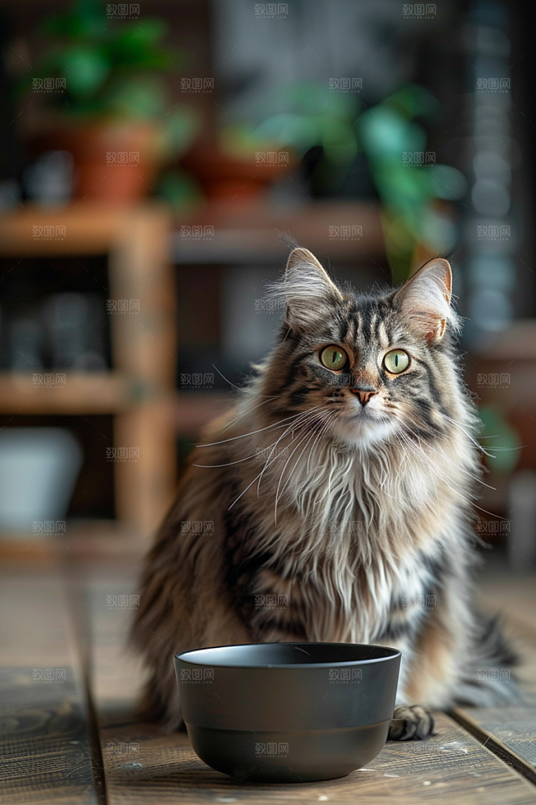 缅因猫可爱小动物摄影图