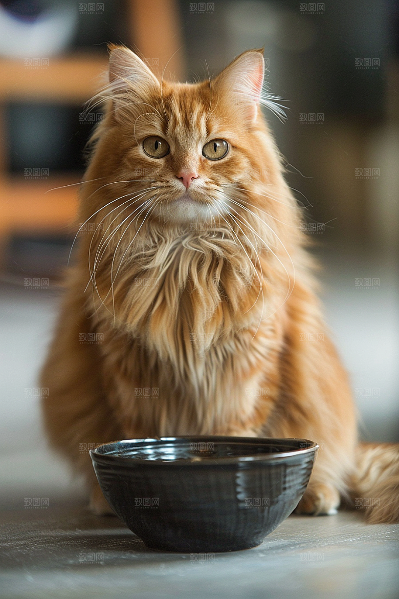 缅因猫养宠宠物猫摄影图