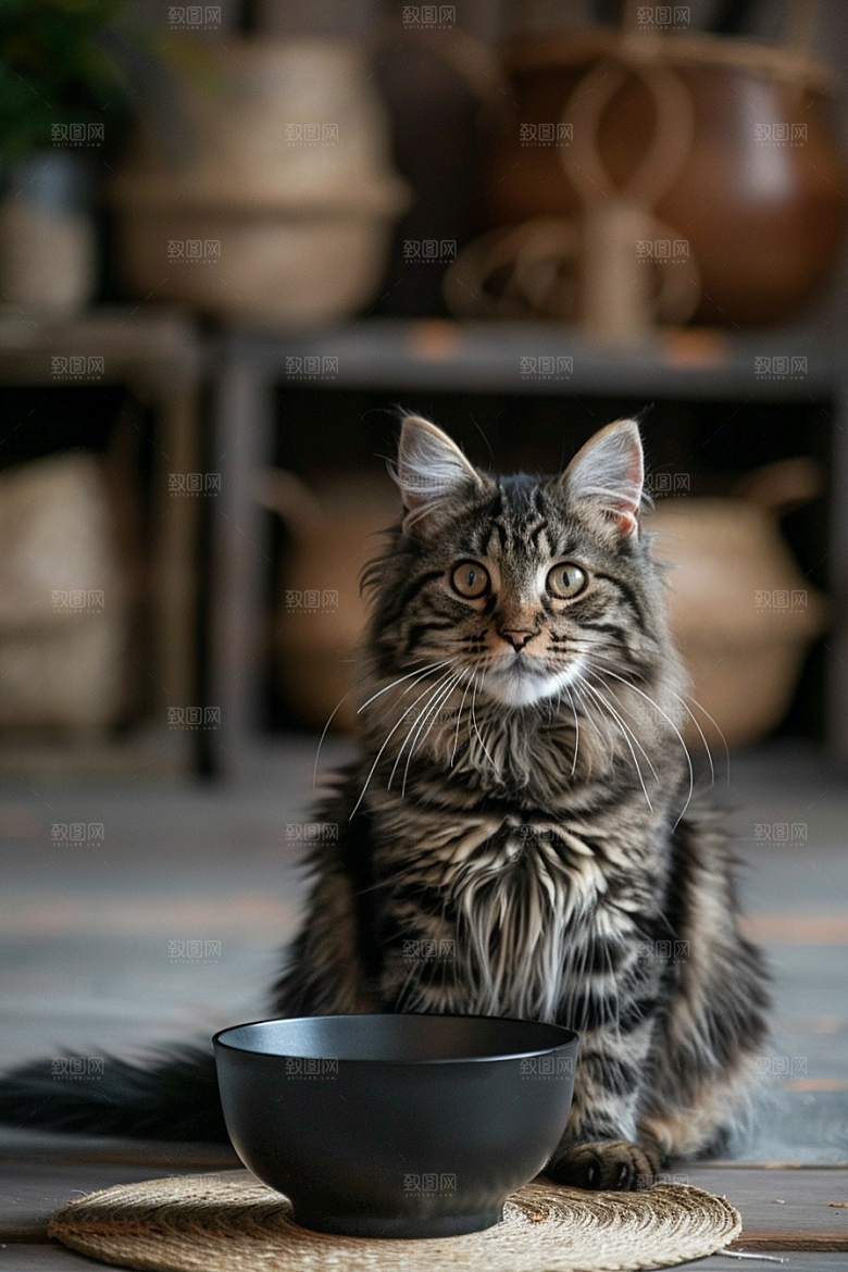 缅因猫高清养宠摄影图