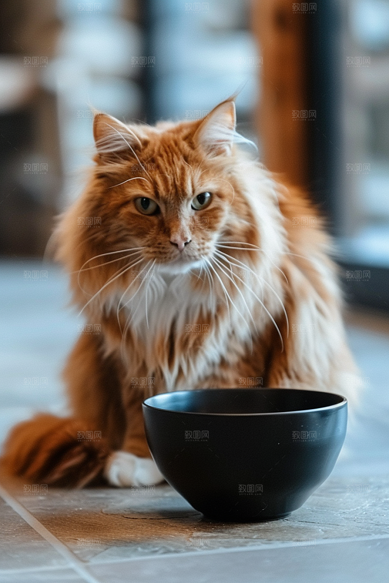 缅因猫高清长毛猫摄影图