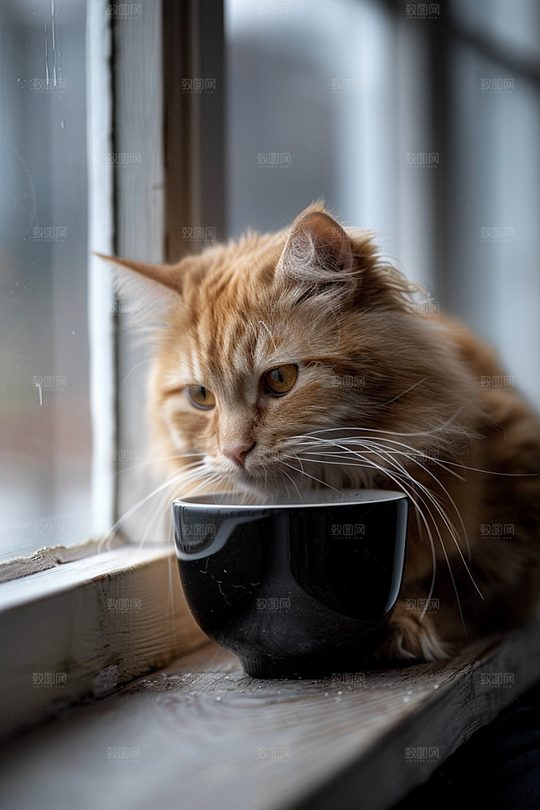 缅因猫品种猫小动物摄影图