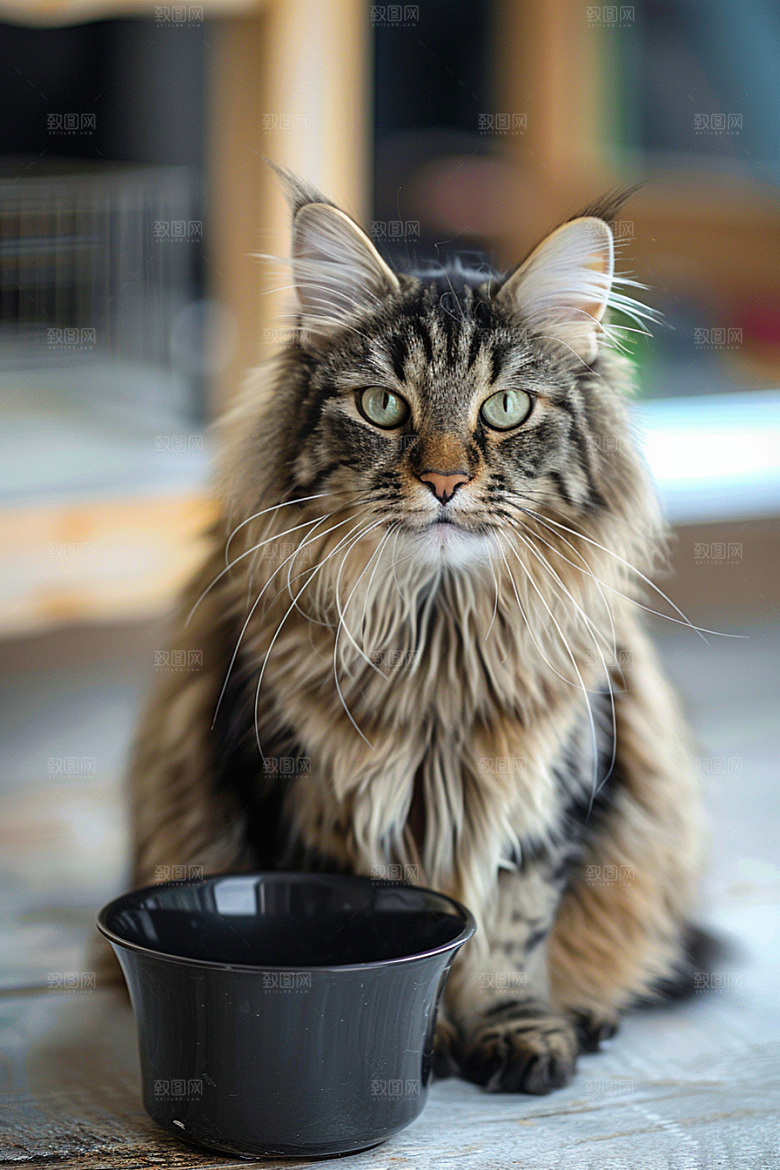 缅因猫养宠高清摄影图