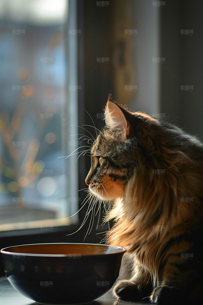 缅因猫可爱小动物摄影图