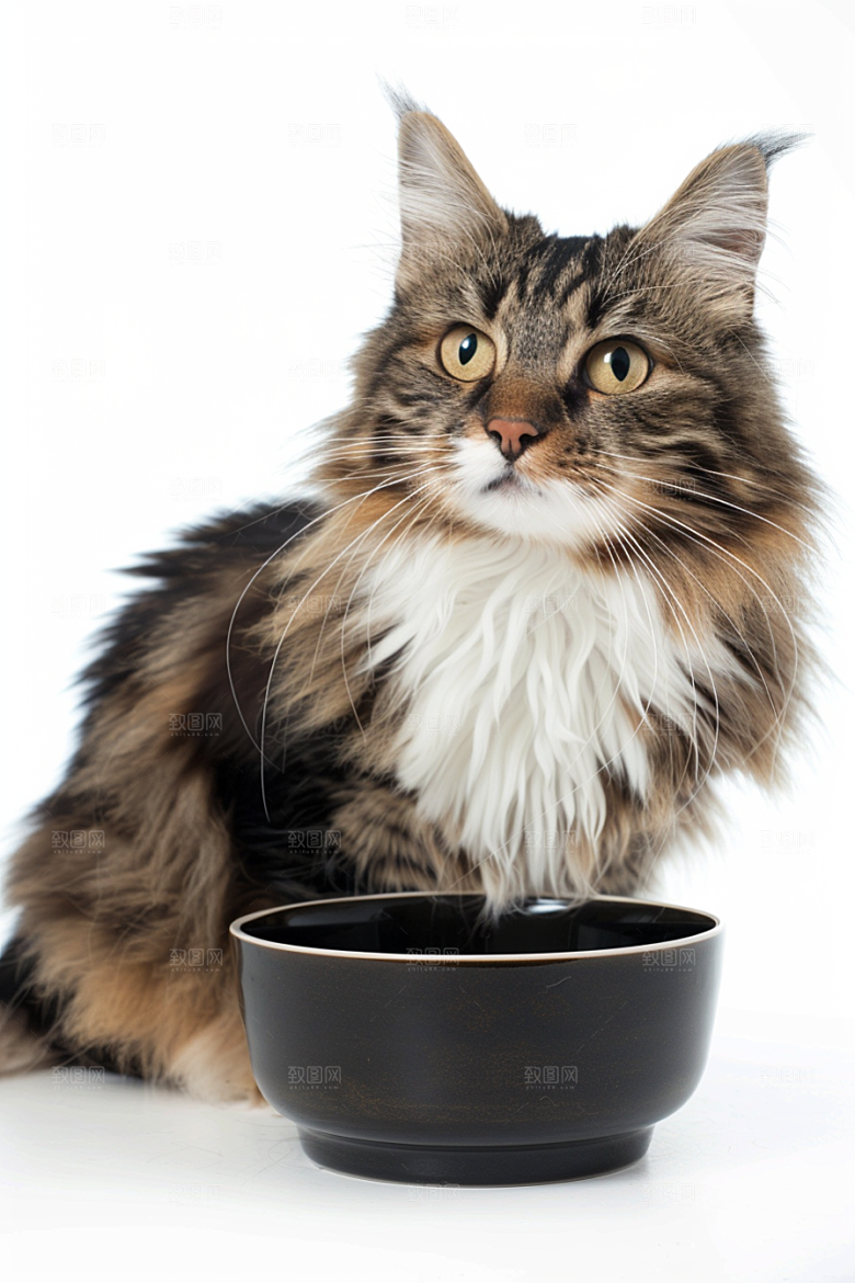 缅因猫品种猫家居生活摄影图