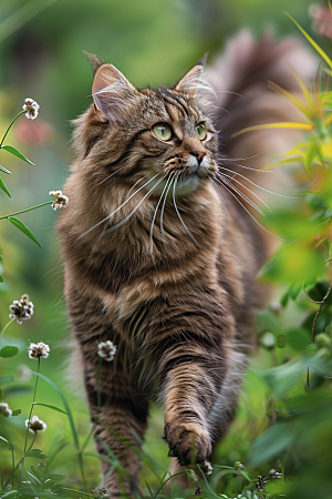 缅因猫宠物猫毛茸茸摄影图