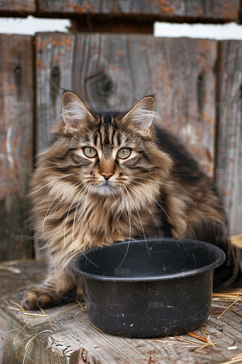 缅因猫长毛猫小动物摄影图