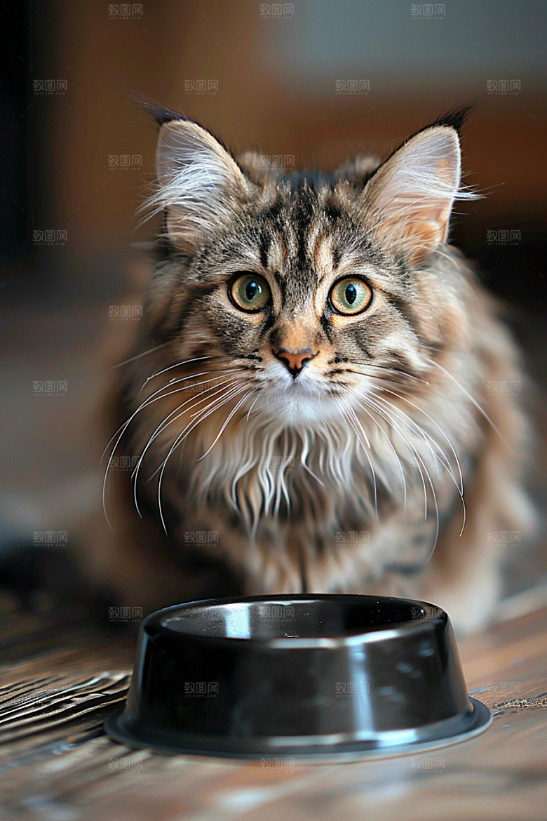 缅因猫可爱养宠摄影图