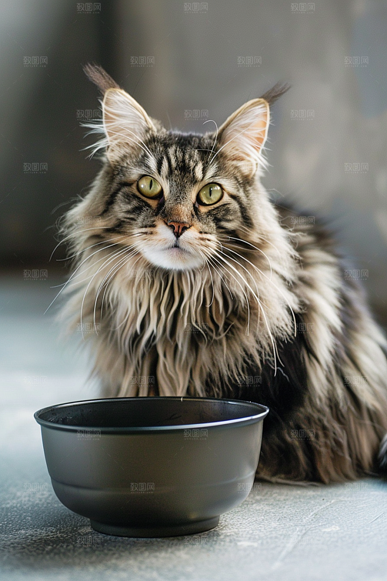 缅因猫养宠小动物摄影图