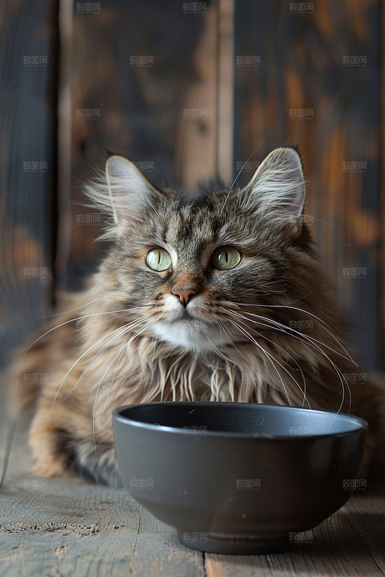 缅因猫高清宠物猫摄影图