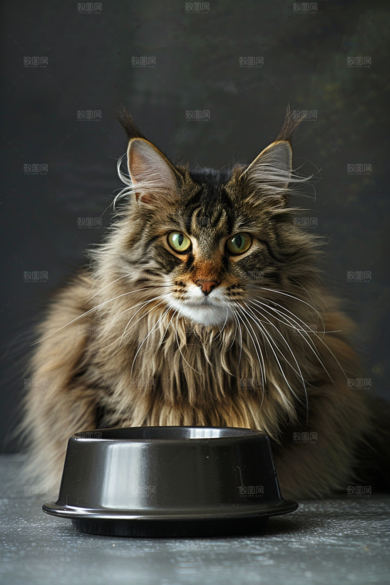 缅因猫家居生活高清摄影图
