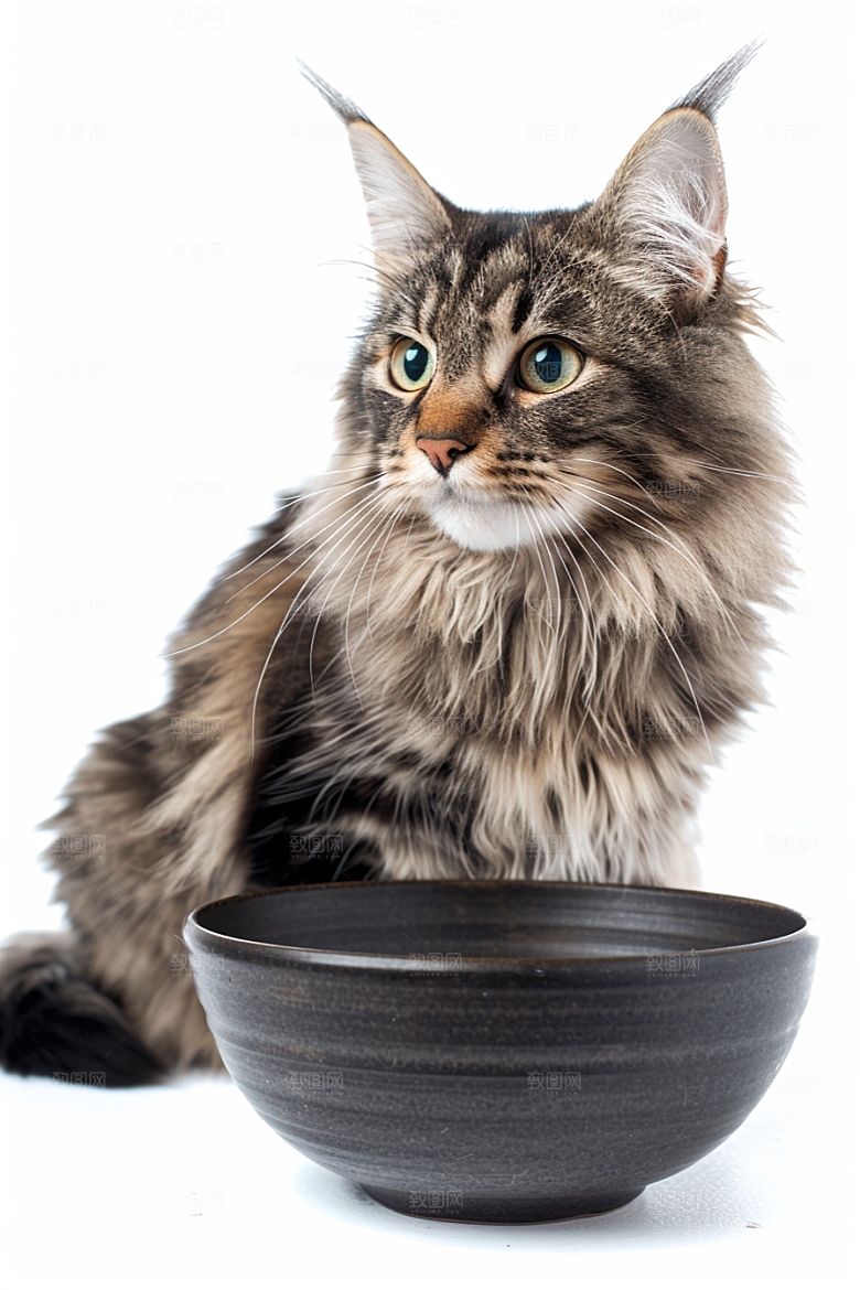 缅因猫长毛猫可爱摄影图