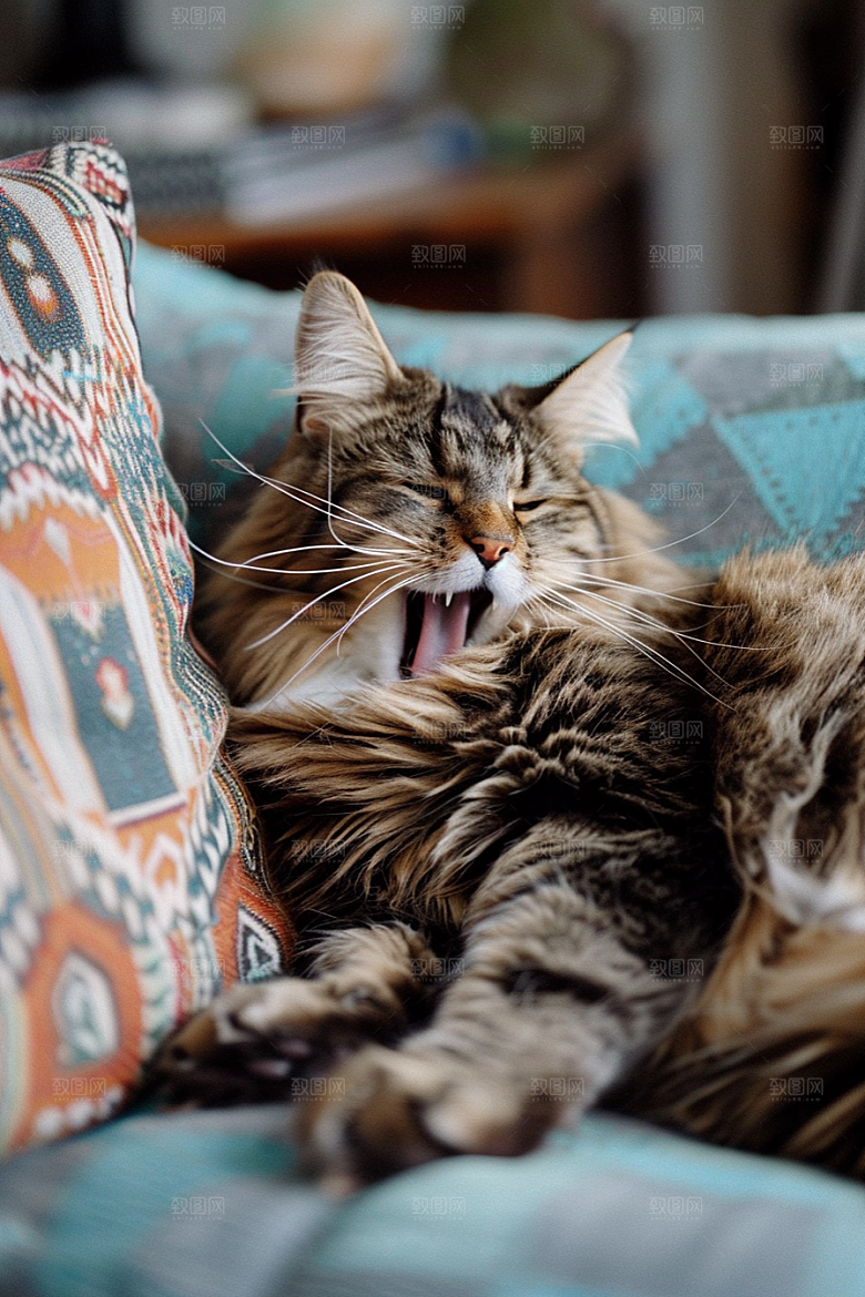 缅因猫长毛猫小动物摄影图