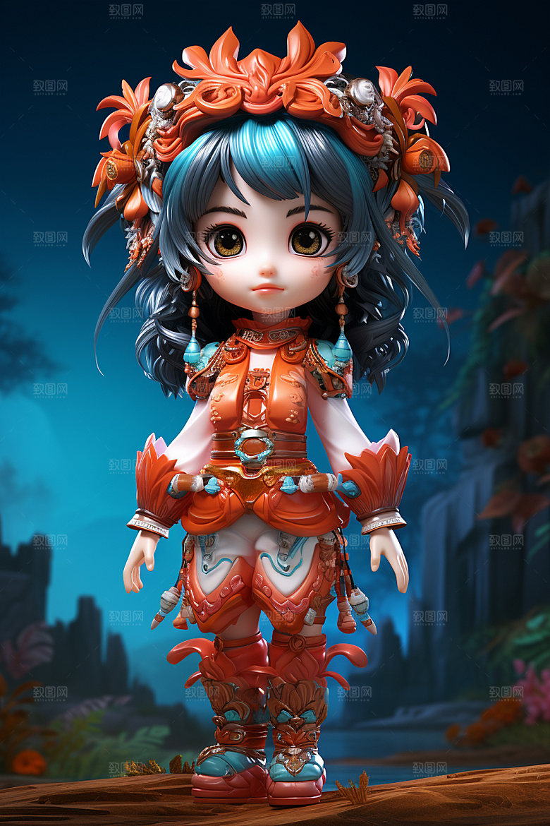苗族人物立体形象模型