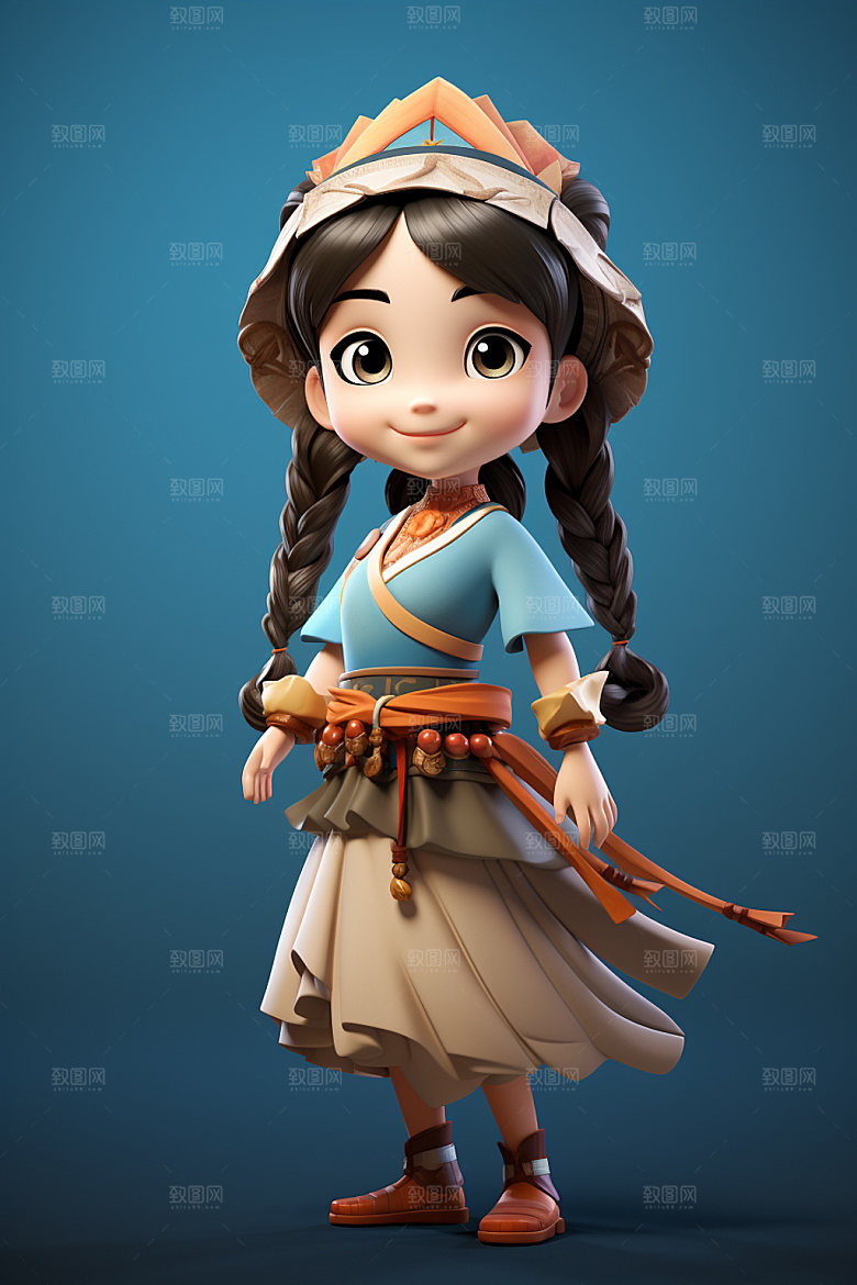 苗族人物传统3D模型