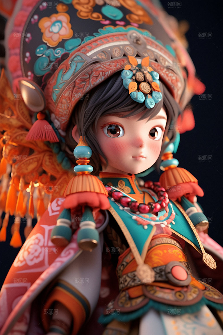 苗族人物3D形象模型