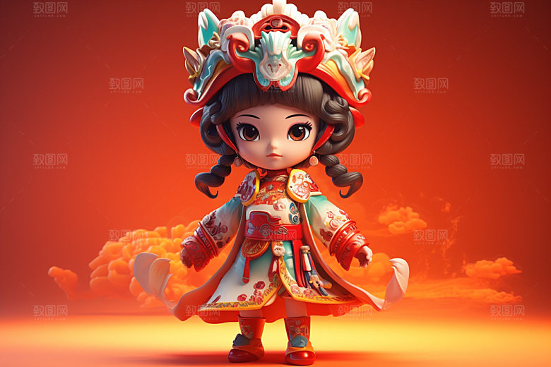 苗族人物少数民族3D模型
