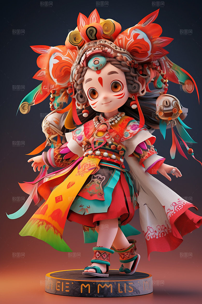 苗族人物立体3D模型