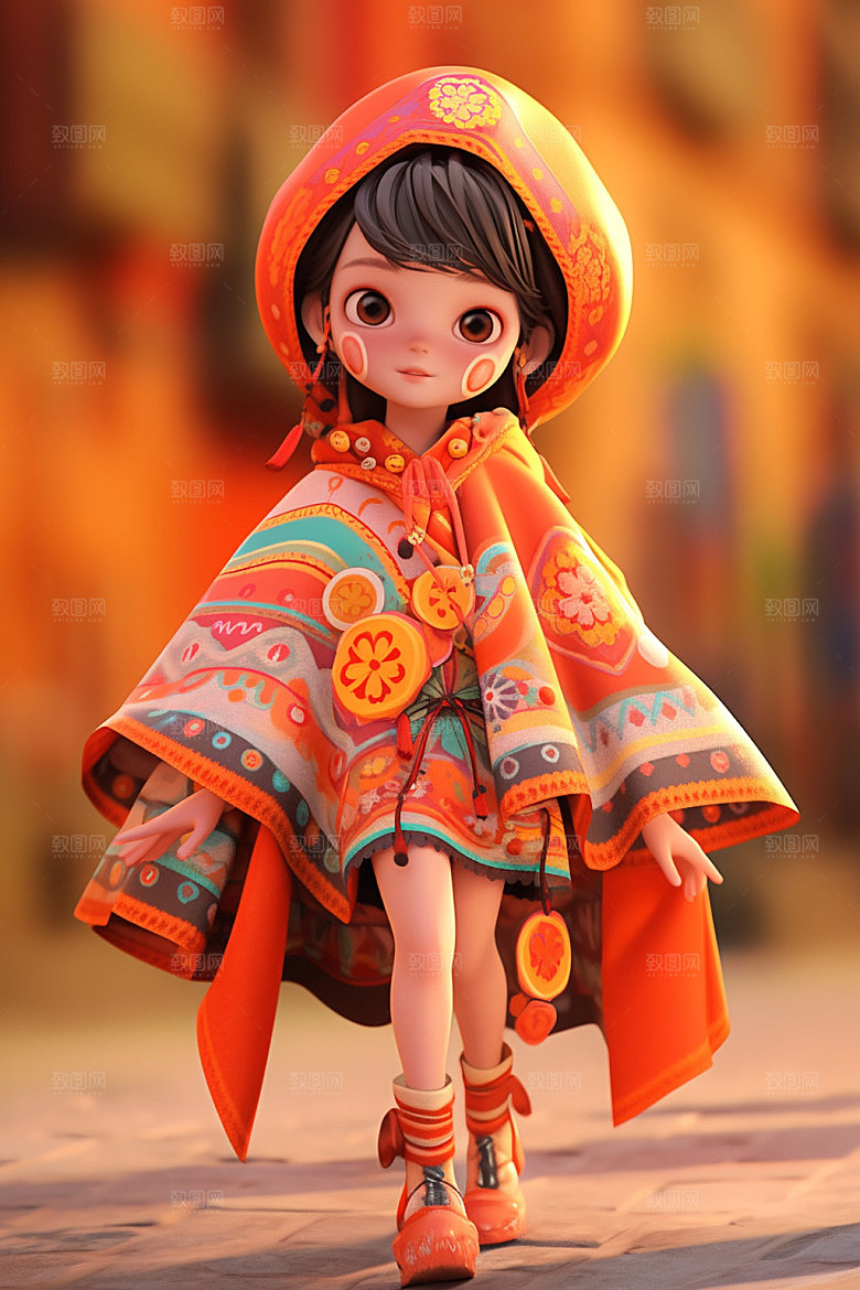 苗族人物3D立体模型