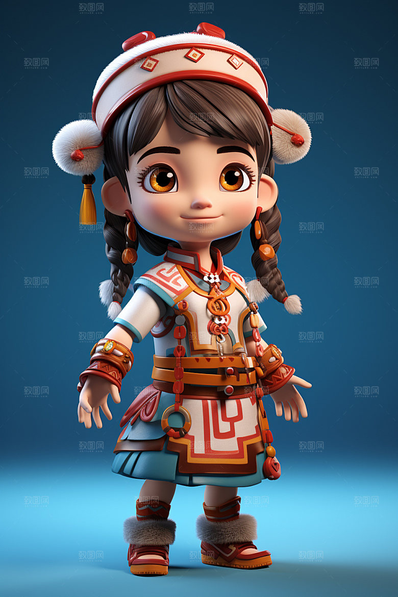 苗族人物传统3D模型