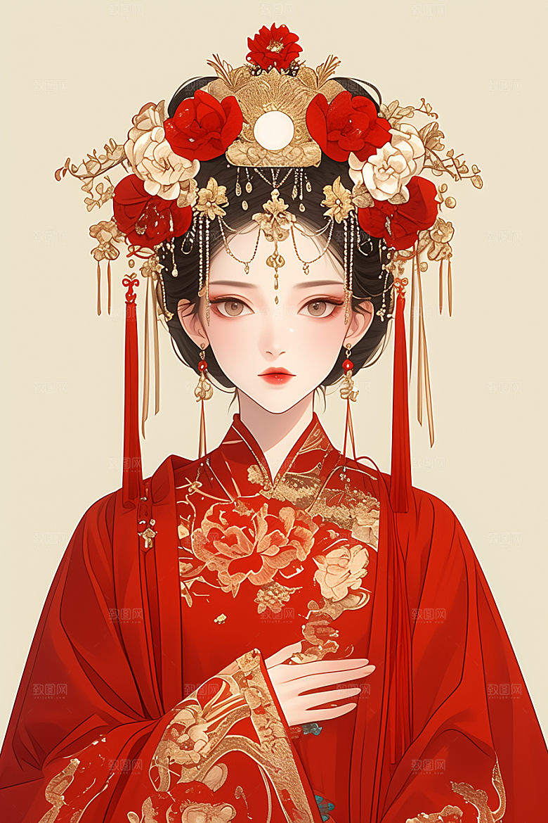 扁平风少数民族传统文化地域特色插画