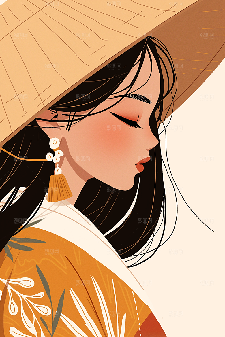 扁平风少数民族艺术感地域特色插画