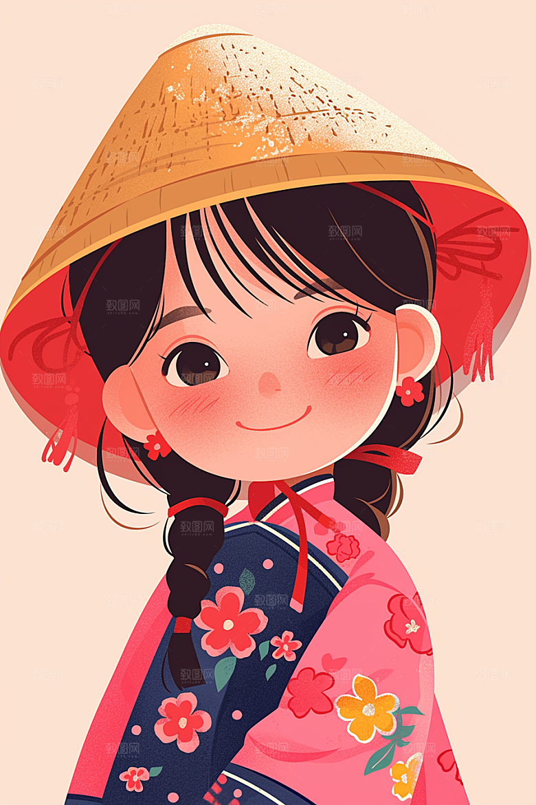 扁平风少数民族高清地域特色插画