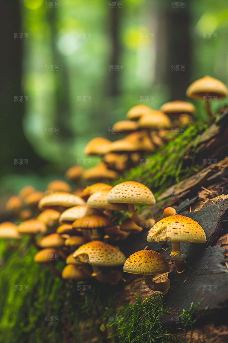 蘑菇树林食材摄影图