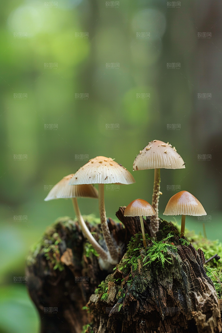 蘑菇雨后食材摄影图
