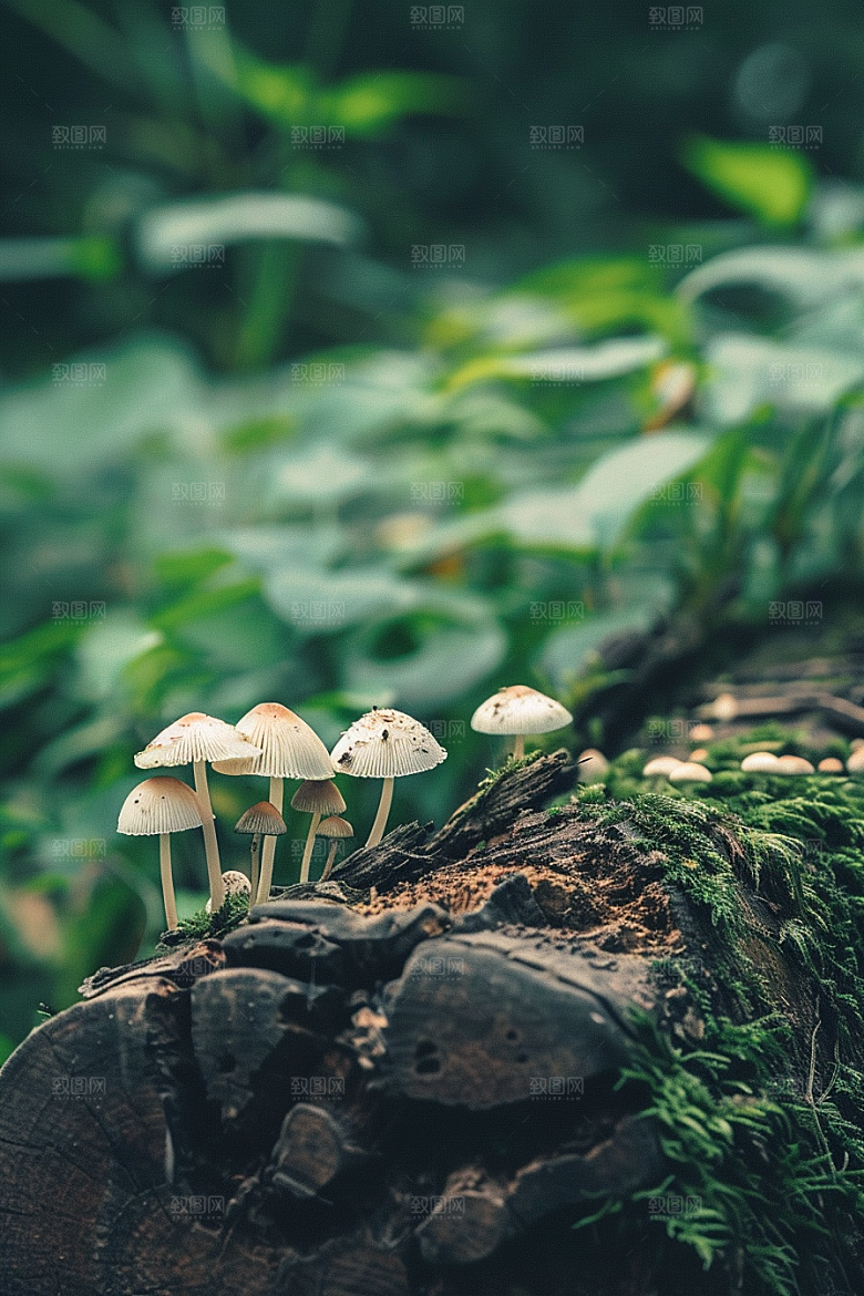 蘑菇树林自然摄影图