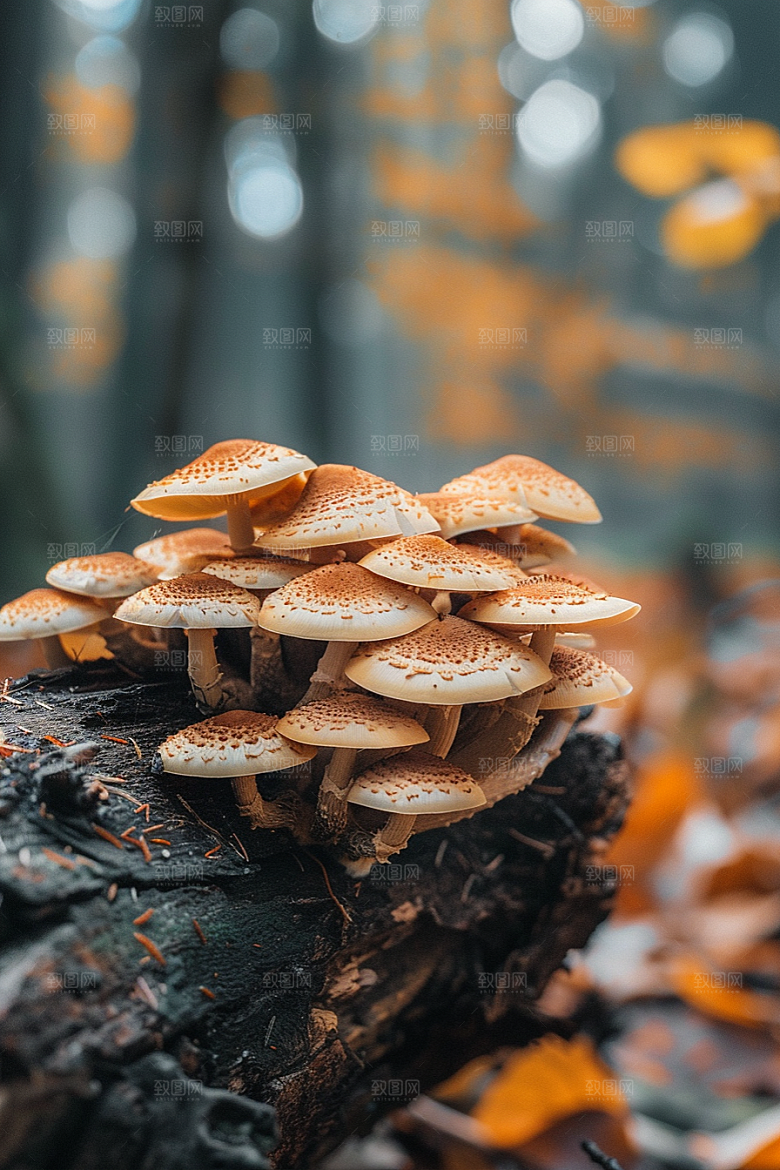 蘑菇山林清新摄影图