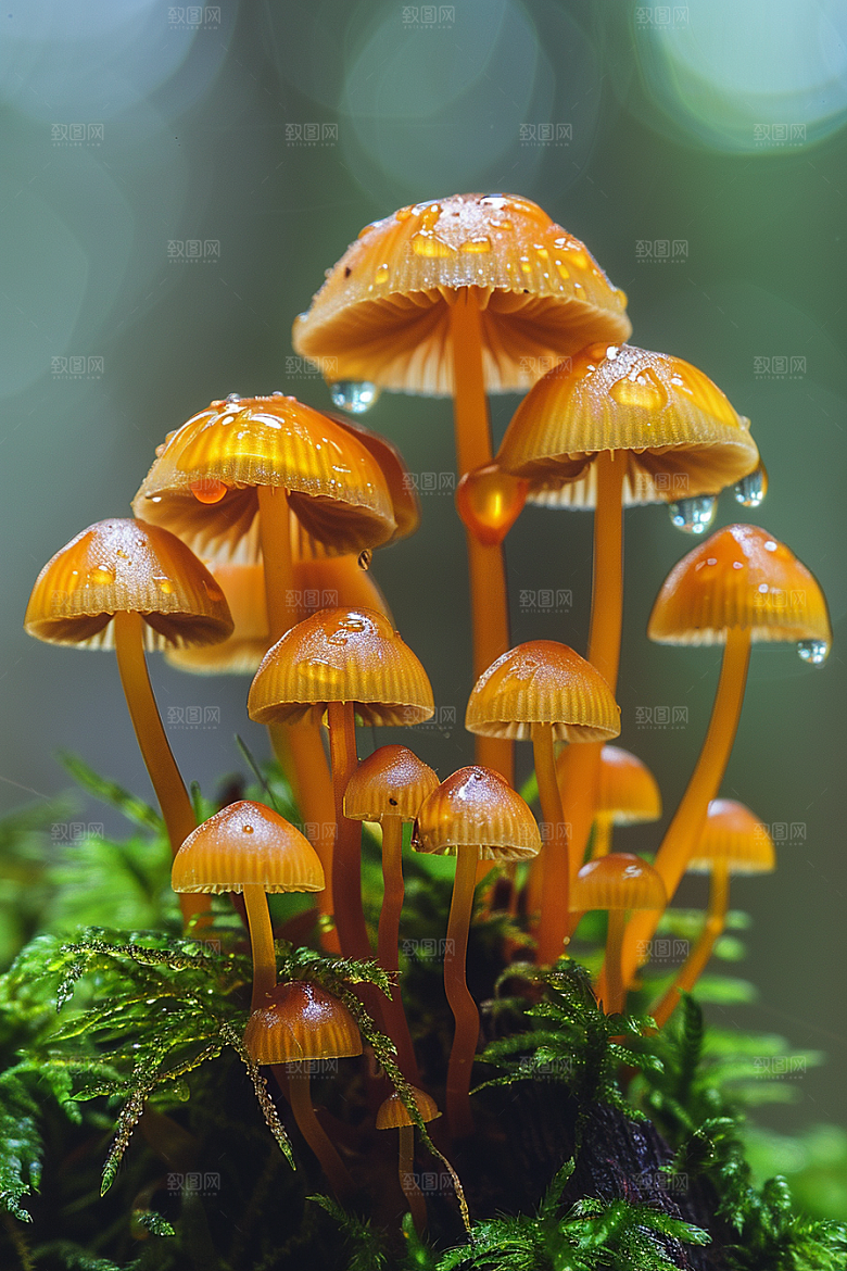 蘑菇自然雨后摄影图
