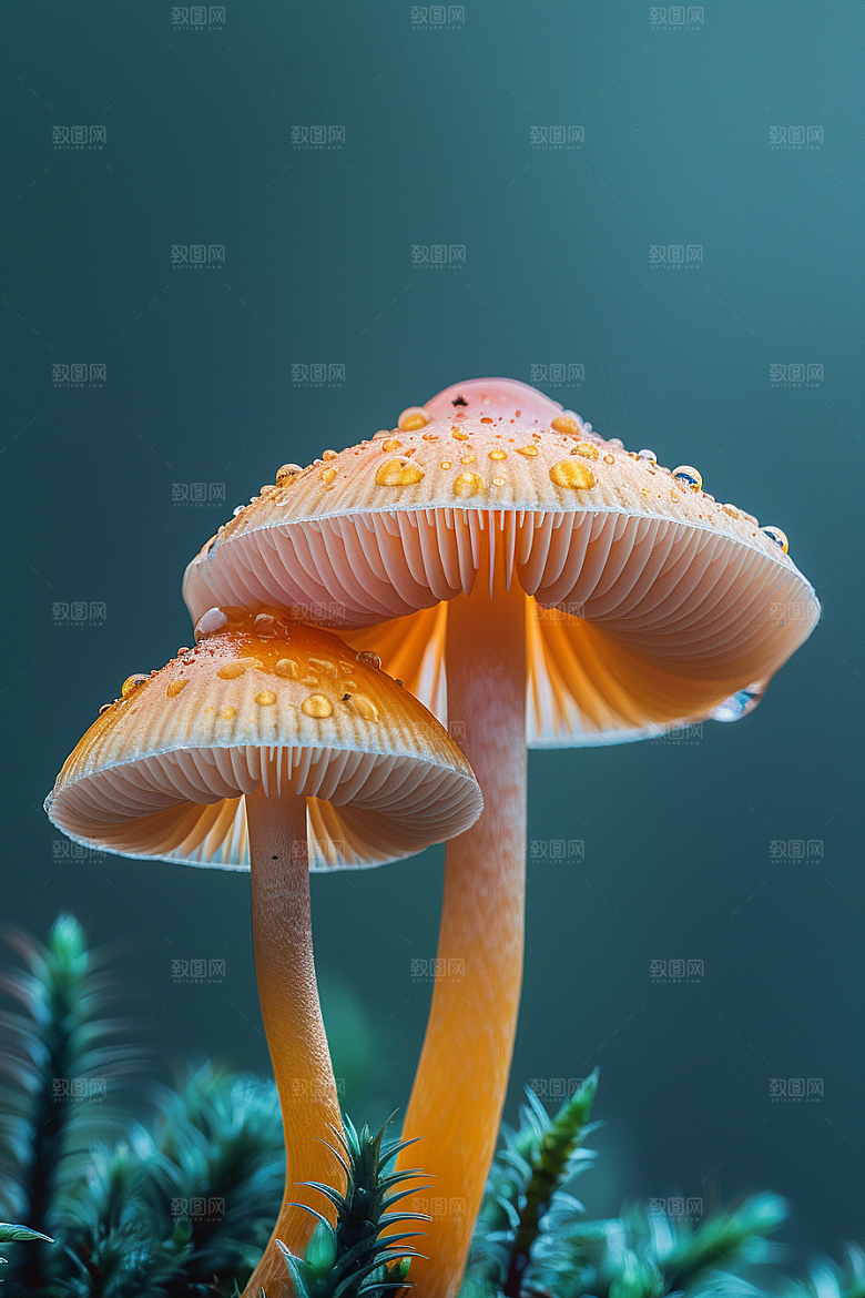 蘑菇树林清新摄影图