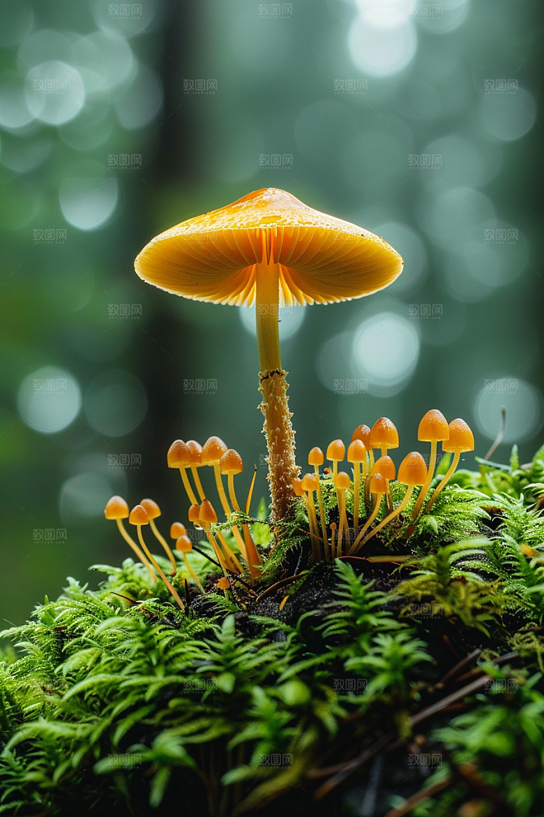 蘑菇山林食材摄影图