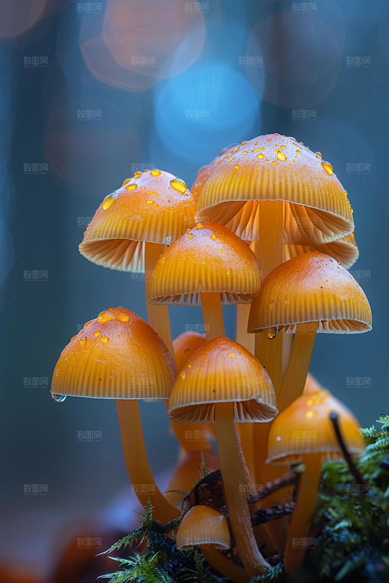 蘑菇雨后美味摄影图