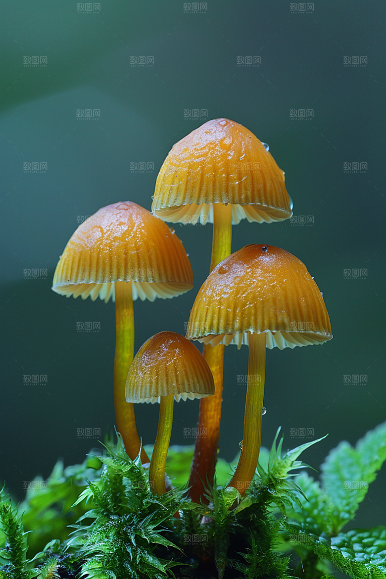 蘑菇鲜美雨后摄影图