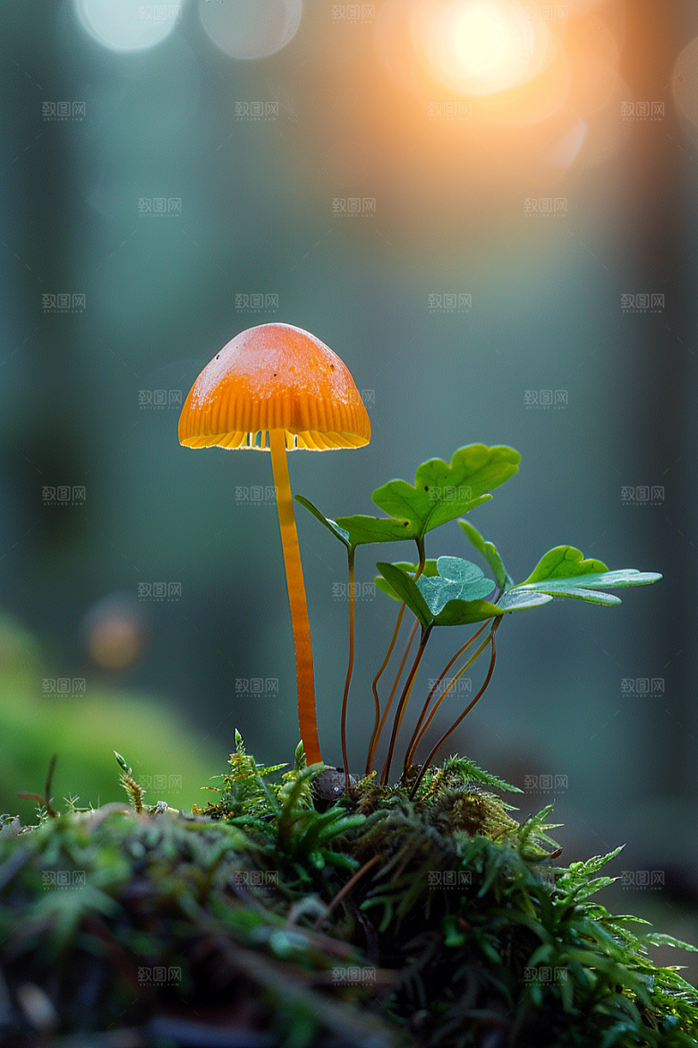 蘑菇山珍雨后摄影图